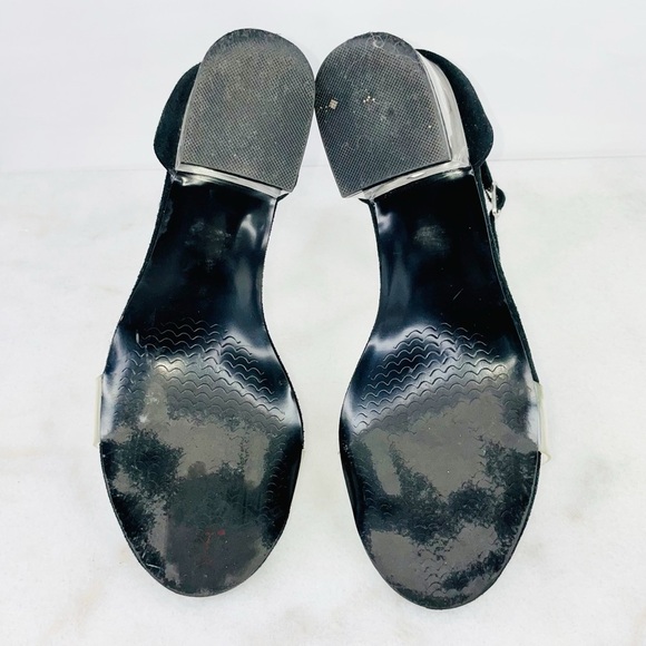 Steve Madden Black Vinyl Block Heel Sandals - Picture 5 of 9